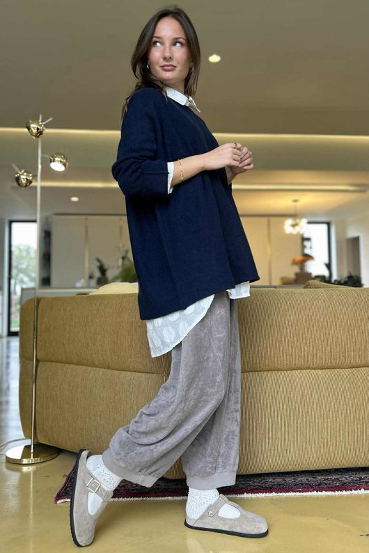 Conrad Oversized Boxy Knit Navy